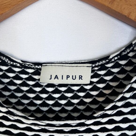 Jaipur Black and White Busy Maximal Psychedelic Print Sleeveless Tank Size MD - Picture 5 of 7